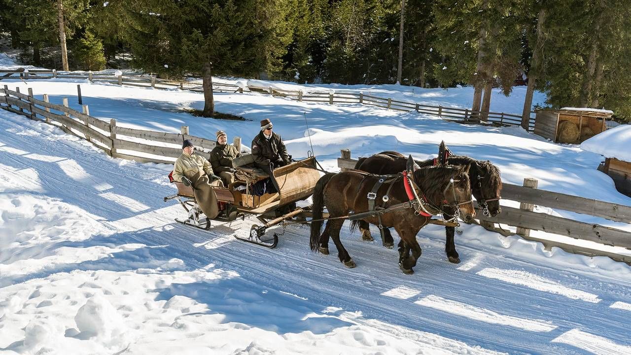 Romantische Pferdeschlittenfahrt im Gsiesertal